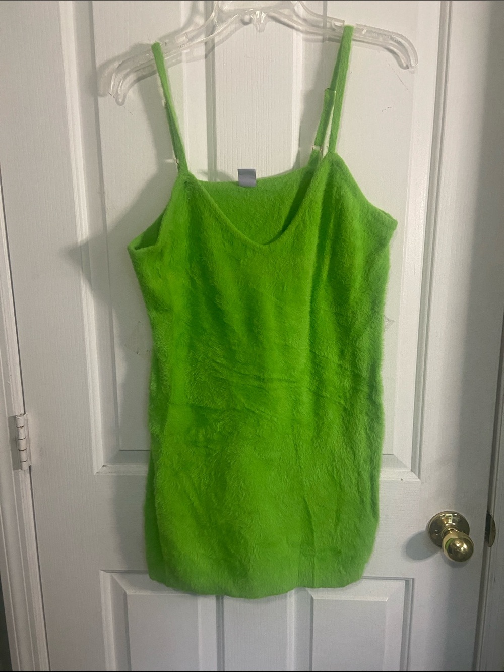 Savage X Fenty Neon Green Fuzzy Camisole Dress